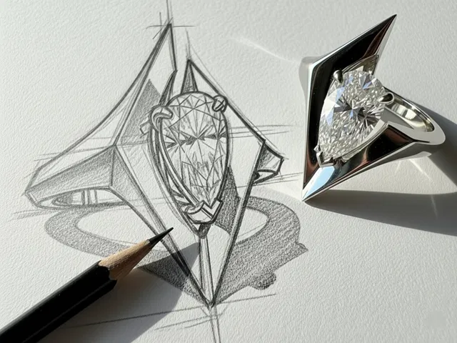 BESPOKE LAB GROWN PEAR CUT DIAMOND RING DESIGN